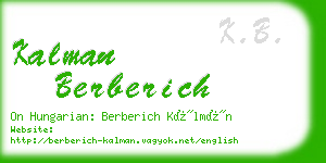 kalman berberich business card